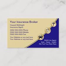 In the health insurance industry, agents and brokers are known as producers. Insurance Broker Business Cards Zazzle Com In 2021 Insurance Broker Best Health Insurance Health Insurance Options