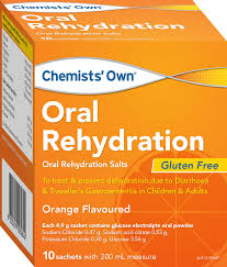 Hydration recovery powder supplement for fast dehydration relief + energy. Chemists Own Oral Rehydration Sachets 10