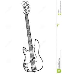 Black And White Electric Guitar Drawing Illustration About A Simple Electric Bass Guitar Line Art Illustration Vector Or Bitmap Illustration Of Line Black T Line Art Vector Guitar Drawing Guitar