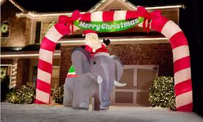 Browse inflatable christmas decorations for the home, garden or office. You Can Buy A Lawn Inflatable Of Santa On An Elephant
