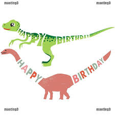 This diy banner is easily made with a printable template, card stock, scissors and markers. Happy Birthday Dinosaur Paper Banner Hanging Diy Party Decor Bunting Supplies Shopee Malaysia