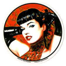 Olivia Red Bettie Page With Gloves Sticker