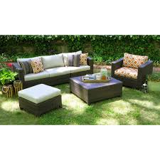 Biscayne 5 Piece Wicker Sectional Seating Patio Furniture Set Target Patio Furnishings Outdoor Patio Decor Conversation Set Patio