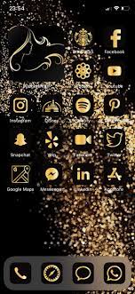 Ios 14 Luxe Gold Theme Aesthetic App Icons For Iphone 175 Etsy Gold App App Store Icon App Icon