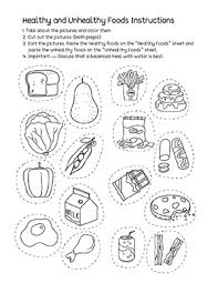 free healthy food and unhealthy food activity sheet for preschool preschool365