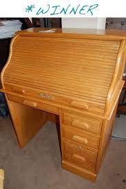 An ideal solution for any room, this painted black writing desk folds away neat and compact. From Antique To Chic Roll Top Desk Diy Juvenile Hall Design