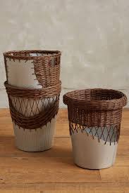 Wrapped Rattan Waste Basket Derevyannye Yashiki Keramika Vaza