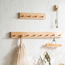 Eco Friendly Wooden Coat Hooks Natural Wall Hanger Hook Hat Clothes Bag Rack Storage Shelf Key Holder Organizer With 7 Hooks Hooks Rails Aliexpress Wooden Coat Hooks Wooden Wall Hooks