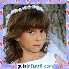 Adornos para peinados de nina primera comunion corona de. Peinados De Primera Comunion Para Ninas Melena Con Corona De Flores