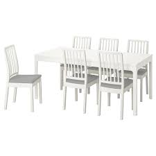 Kitchen dining table and chairs. Ekedalen Ekedalen White Ramna Light Grey Table And 6 Chairs Ikea