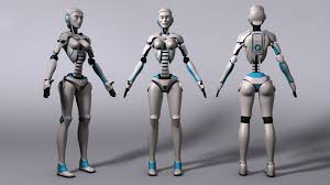 Free Ma Model Sci Fi Robot Rig Female Robot Character Rigging Sci Fi