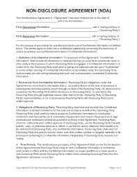 A legally valid agreement creates legal relationship of rights and duties. Non Disclosure Agreement Nda Template Sample