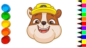 Paw patrol coloring pages 180. Paw Patrol Rubble Drawing Paw Patrol Coloring Pages Drawing Rubble Face Youtube