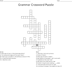 Crossword puzzle on the theme of school. Parts Of Speech Crossword Puzzle Wordmint