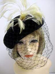 Vintage 1940s Black Hat With Veil Black Vintage Veiled Hat Vintage Veils Veiled Hats Hats Vintage