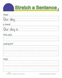 Stretching Sentences Worksheet Education Com First Grade Writing Elementary Writing Teaching Writing
