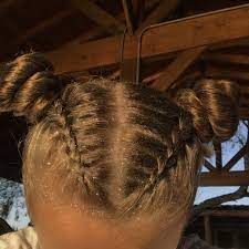 Alien Space Inspired Hair Dutch Braids Into Space Buns And Glitter Spray Braids For Long Hair Braid Inspiration Festival Hair Braids