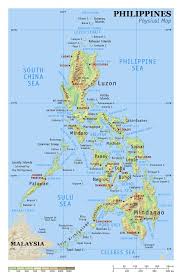 Physical Map Of Philippines In 2020 Philippine Map Philippines Map