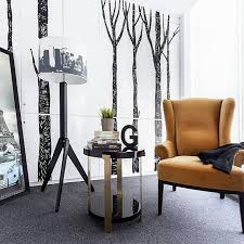 A Modern Contemporary Office In South Jakarta Featuring Moie Living S Ascott Side Table In Brass Compasso Floor Lamp And Nancy Wing Chair