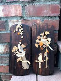 Wooden Bird Wall Art Set Of 2 Bird Art From India Boho Etsy Wall Art Sets Bird Art Bird Wall Art