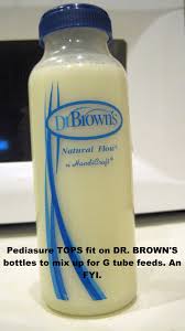 Pediasure Bottle Tops Can Fit On Dr Brown Bottles To Mix For G Tube Feeds Feeding Tube Awareness Feeding Tube Gtube