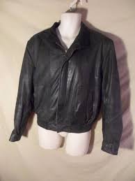 Vintage Men S Reed Leather Bomber Jacket Aviator Coat Faded Charcoal 38 R Med Leather Bomber Jacket Leather Bomber Jackets