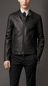 Burberry London Leather Racer Jacket Fashion Leather Articles At 60 Wholesale Discoun Black Leather Jacket Men Mens Fashion Casual Outfits Leather Jacket Men