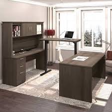 Logan U Shape Workstation With Adjustable Bridge In 2020 Commercial Office Furniture Guest Room Office Corporate Office Design