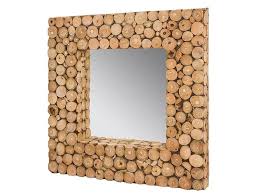 Espejo Troncos De Madera Reciclada 47x47 Cm Troncos De Madera Madera Reciclada Y Espejos
