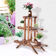 Pflanzregal Fur Blumentopfe Auf Balkon Und Terrasse Mit Drei Ebenen Estink Blumenstander Metall Blumen Reg Mit Bildern Pflanzenstander Holz Pflanzenstander Blumen Regal