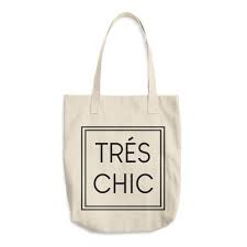 Tres Chic French Stylish Cotton Bag Reusable Shopping Bag Book Tote Mother S Day Gift Stylish Tote Bag Reusable Shopping Bags Cotton Bag