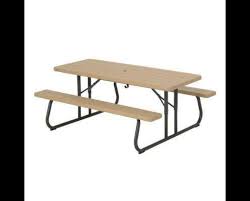 Wooden folding picnic outdoor table bench set. Folding Table Sets Storage Organization The Home Depot