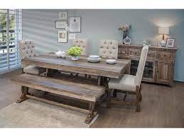 Go for a table with traditional details such as a turned leg paired with classic cross back chairs, or pick a modern set in durable bamboo and handwoven paper twine for a natural touch. International Furniture Direct Marquez Ifd435 1ctb 4x1bst24 1ben24 6 Piece Rectangular Counter Height Table 4 Upholstered Barstools And Counter Height Bench Set Sam Levitz Outlet Table Chair Set With Bench
