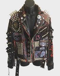 Psycho Jacket By Chad Cherry Etsy Spiked Leather Jacket Custom Leather Jackets Studded Leather Jacket
