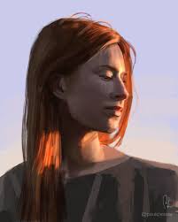 Girl portrait digital oil painting