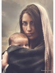 Mother Mary Holding Baby Jesus Religious Christianity Greeting Card