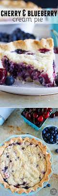 Cherry And Blueberry Cream Pie Recipe Blueberry Cream Pies Desserts Blueberry Recipes