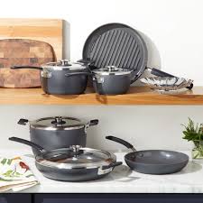 Greenpan Levels Space Saving 11 Piece Set Reviews Crate And Barrel Ceramic Cookware Set Cookware Set Crate And Barrel