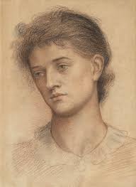 Portrait head of a woman by Evelyn De Morgan
