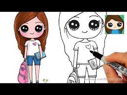 How To Draw Cute School Girl Easy - Youtube