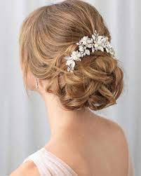 Shop Wedding Back Combs To Accent Your Bridal Hairstyle Bridal Hair Comb Is Designed With Hand Wired Me Simple Wedding Hairstyles Hair Styles Long Hair Styles