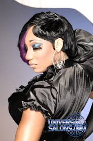 Short Black Hairstyle with Highlights from Marcus Doss