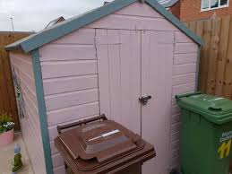 Pink Shed Ronseal Cherry Blossom And Sage Garden Paint Garden Front Of House Shed Sage Garden