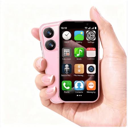 Mini Phone 3.0 inch HD Touch Screen Mini Smartphone Unlocked Android Compact Mobile Phone for Kids & Students Cell Phone wih Quad-Core Dual SIM Face