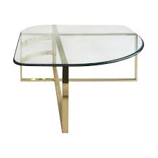 1970s Brass Coffee Table With Rounded Triangular Glass Top In 2020 Coffee Table Lucite Coffee Tables Brass Coffee Table