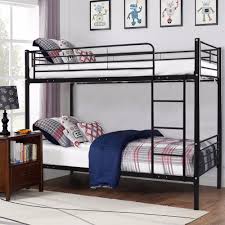 The twin size bed has a wooden frame structured that comes with side rails made of metal which offer an added stability. Twin Over Full Bunk Bed Frame W Ladder Metal Adult Kid Teen Dorm Guest Bedroom Beds Bed Frames Beds Mattresses