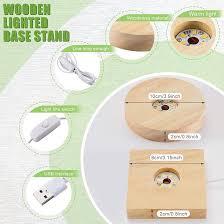 Amazon.com: Honoson 8 Pcs Wooden LED Display Base Lighted Base for Crystal  Art Wood Display for Glass Art 3D Crystal Warm Light(Round and Square  Surface Style) : Home & Kitchen