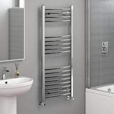 The reina deno stainless steel towel radiator has chunky rails and good spacing for keeping towels and clothes nice and warm. Ibathuk Curved Heated Towel Rail Radiators Bathroom Radiators Towel Radiator Heated Towel Rail