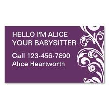 Another effective marketing strategy is to target party. Simple Babysitting Business Cards Zazzle Com Cool Business Cards Babysitting Business Cards