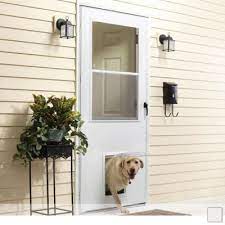 Framed in porches usually have wooden supports or an aluminum structure that has screen or glass. Pet Door Storm Doors Exterior Doors The Home Depot